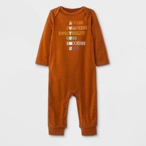 CAT & JACK AUTUMN PRINT ROMPER- ORANGE VARIOUS SIZES (NEW WITH TAGS) A6
